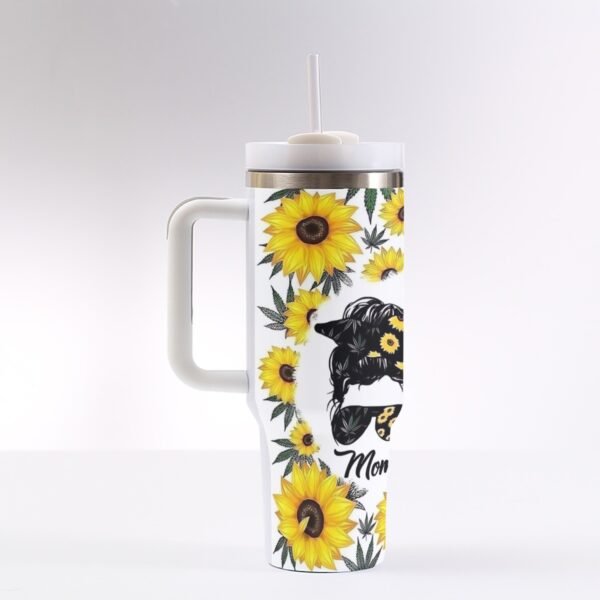 "40 oz ‘Weed Mom’ Stainless Steel Tumbler – For the Moms Who Keep It Real (and Chill)"