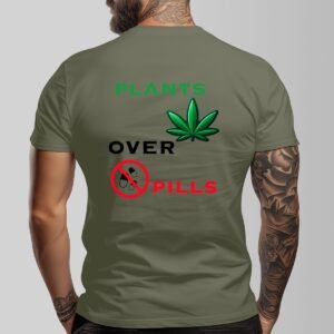 "Plants Over Pills" Men's T-Shirt – Champion the Natural Choice!