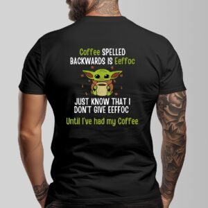 Men's Dark Coffee First, Attitude Later – Funny Yoda-Inspired Graphic Tee!