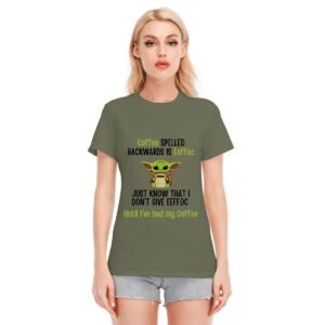 Women's Coffee First, Attitude Later – Funny Yoda-Inspired Graphic Tee!