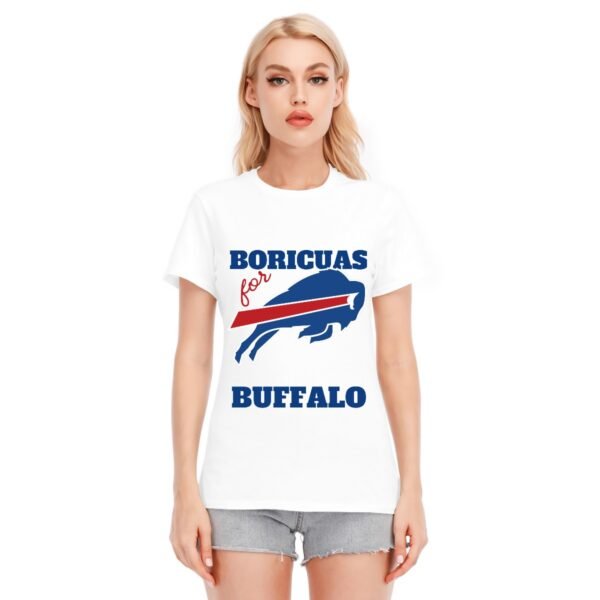 Women's ‘Boricuas for Buffalo Bills’ O-Neck Short Sleeve T-Shirt – Wear Your Team Spirit Proudly!