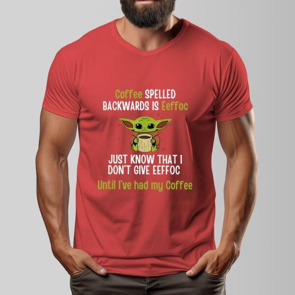 Men's Dark Coffee First, Attitude Later – Funny Yoda-Inspired Graphic Tee!