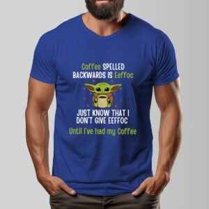 Men's Dark Coffee First, Attitude Later – Funny Yoda-Inspired Graphic Tee!