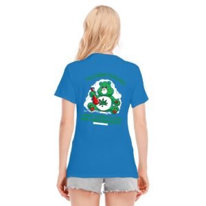 "Stay Cool Women's O-Neck Cotton Tee | Funny Smoking Care Bear Graphic | 100% Cotton, 180 GSM"