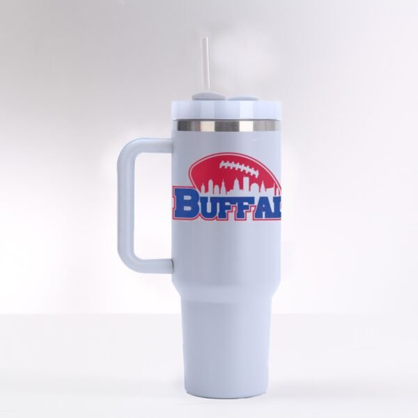 "Buffalo Football" 40 oz Tumbler with Handle – Hydrate Like a True Fan!