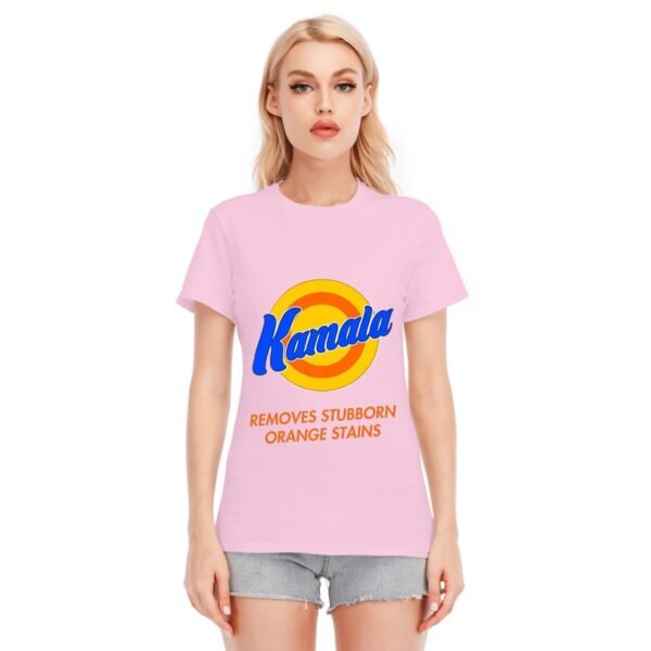 "Kamala Removes Stubborn Orange Stains" Women's T-Shirt – Clean Up in Style!