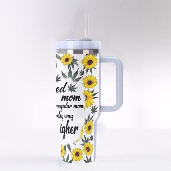 "40 oz ‘Weed Mom’ Stainless Steel Tumbler – For the Moms Who Keep It Real (and Chill)"