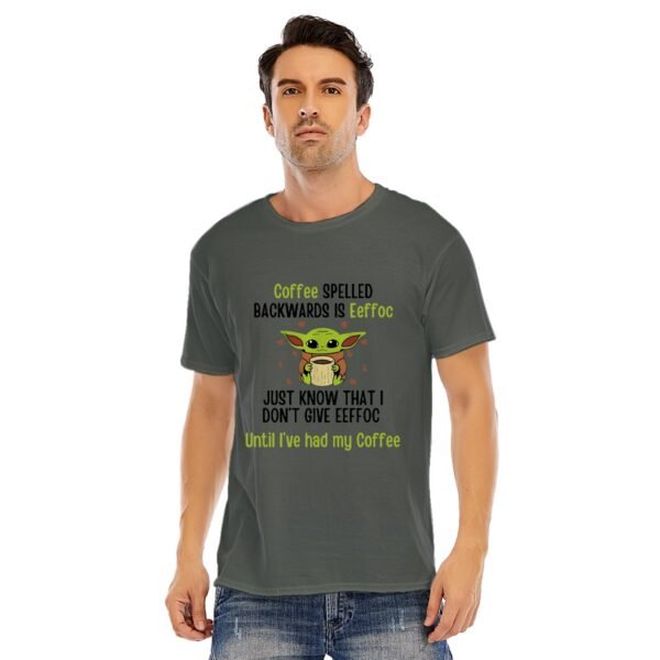 Men's Coffee First, Attitude Later – Funny Yoda-Inspired Graphic Tee!