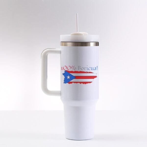 "100% Boricua" 40 oz Tumbler – Keep Your Heritage Close, and Your Drink Closer!