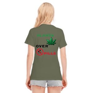 "Plants Over Pills" Women's T-Shirt – Choose Nature, Choose Wellness!