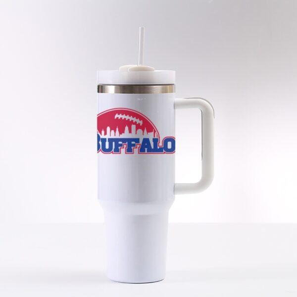 "Buffalo Football" 40 oz Tumbler with Handle – Hydrate Like a True Fan!