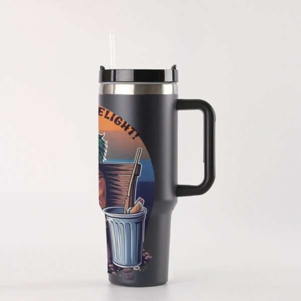 "40 oz Stainless Steel Tumbler with Handle & Attitude - Stay Hydrated, Stay Sassy!"