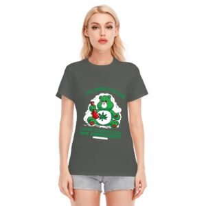 "Stay Cool Women's O-Neck Cotton Tee | Funny Smoking Care Bear Graphic | 100% Cotton, 180 GSM"