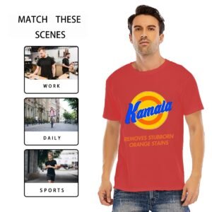 "Kamala Removes Stubborn Orange Stains" Men's T-Shirt – Make a Bold Statement!