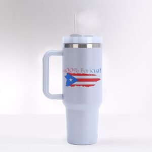 "100% Boricua" 40 oz Tumbler – Keep Your Heritage Close, and Your Drink Closer!