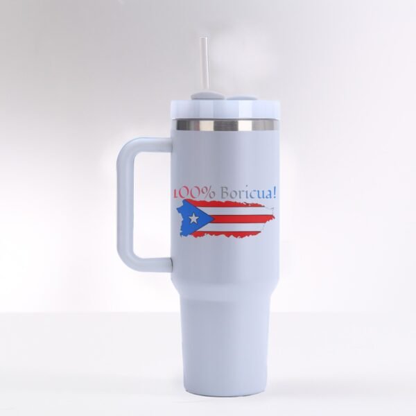 "100% Boricua" 40 oz Tumbler – Keep Your Heritage Close, and Your Drink Closer!