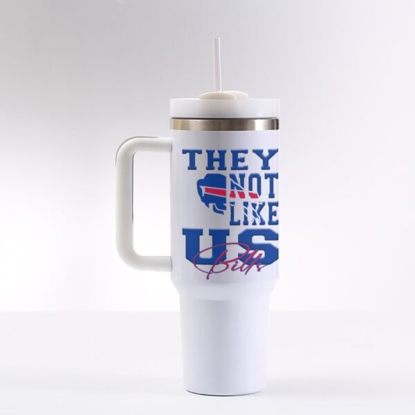 "They Not Like Us" 40 oz Buffalo Bills Tumbler with Handle – Stay Hydrated with Team Pride!