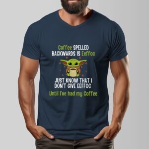 Men's Dark Coffee First, Attitude Later – Funny Yoda-Inspired Graphic Tee!