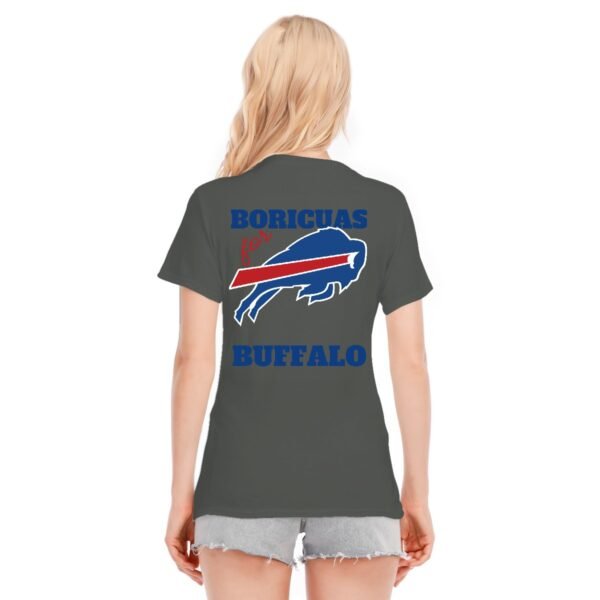 Women's ‘Boricuas for Buffalo Bills’ O-Neck Short Sleeve T-Shirt – Wear Your Team Spirit Proudly!