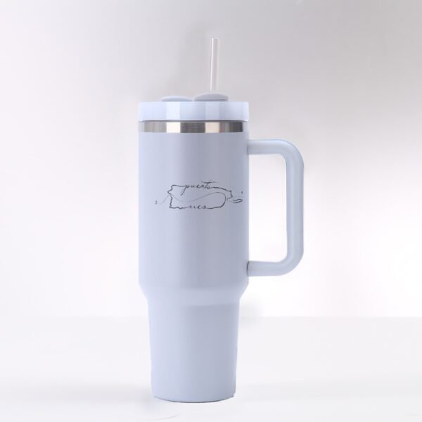 "Puerto Rico Map" 40 oz Tumbler with Handle – Sip with Island Pride!