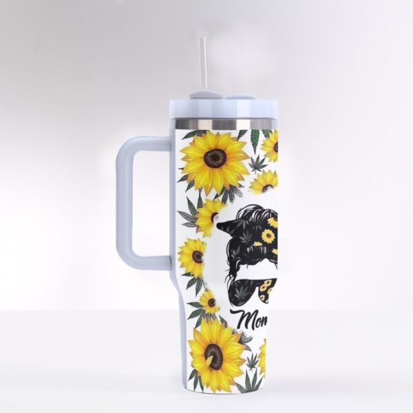 "40 oz ‘Weed Mom’ Stainless Steel Tumbler – For the Moms Who Keep It Real (and Chill)"
