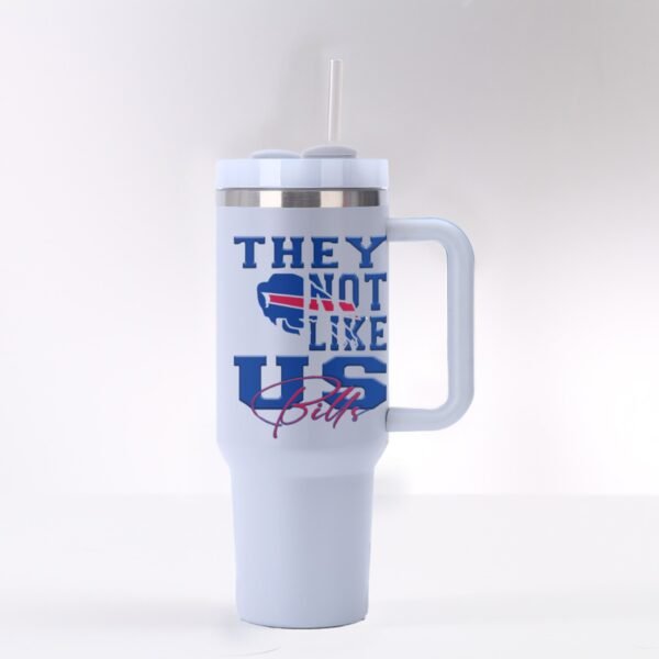 "They Not Like Us" 40 oz Buffalo Bills Tumbler with Handle – Stay Hydrated with Team Pride!