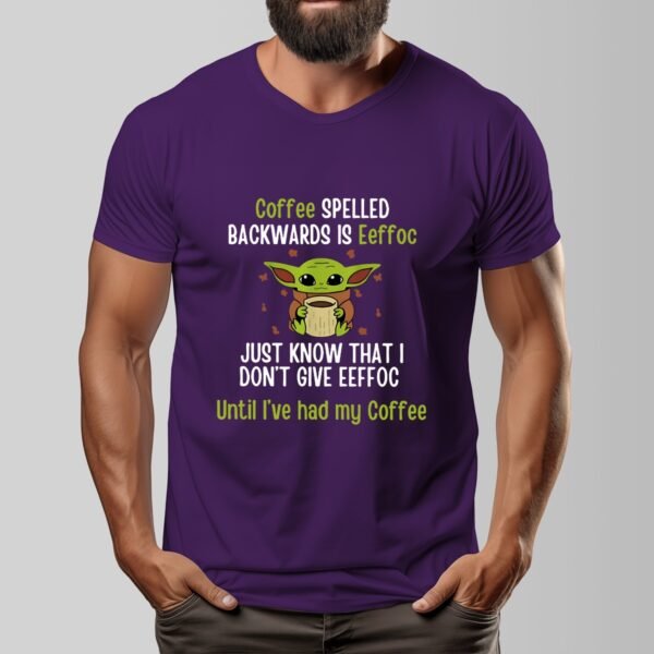 Men's Dark Coffee First, Attitude Later – Funny Yoda-Inspired Graphic Tee!