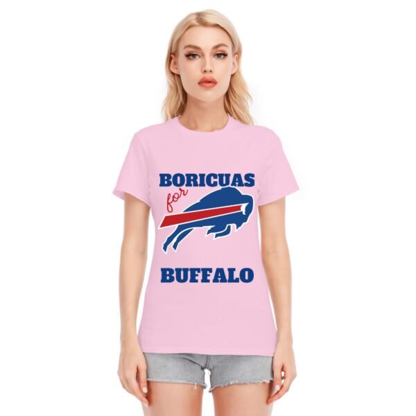 Women's ‘Boricuas for Buffalo Bills’ O-Neck Short Sleeve T-Shirt – Wear Your Team Spirit Proudly!