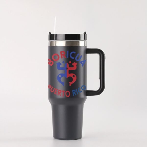 "Boricua Puerto Rico" 40 oz Tumbler with Handle – Sip with Island Pride!