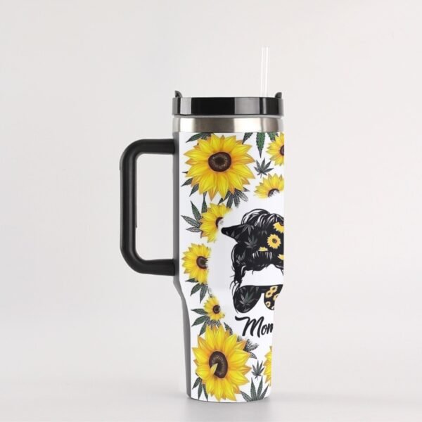"40 oz ‘Weed Mom’ Stainless Steel Tumbler – For the Moms Who Keep It Real (and Chill)"