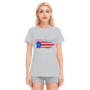 "100% Boricua" Women's T-Shirt – Flaunt Your Puerto Rican Pride!