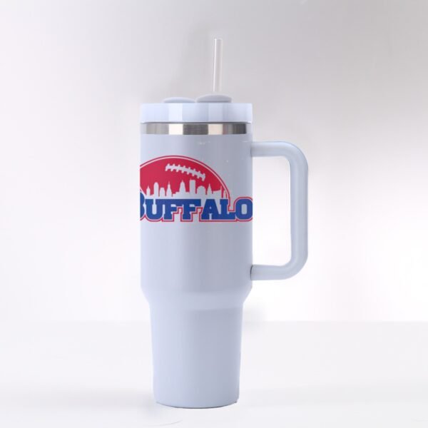 "Buffalo Football" 40 oz Tumbler with Handle – Hydrate Like a True Fan!
