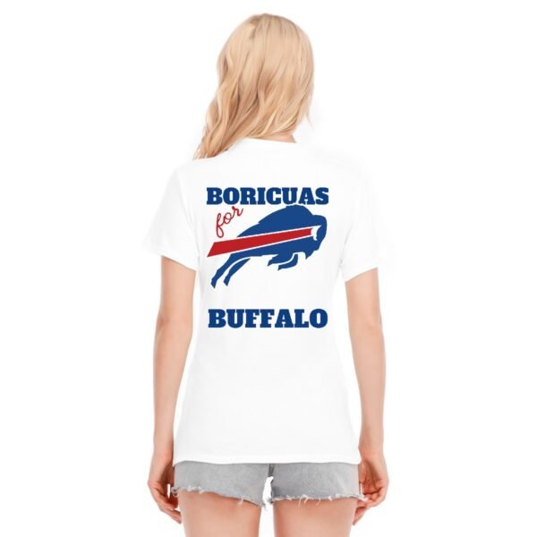 Women's ‘Boricuas for Buffalo Bills’ O-Neck Short Sleeve T-Shirt – Wear Your Team Spirit Proudly!
