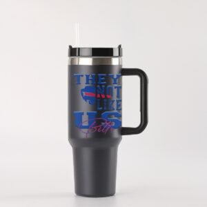 "They Not Like Us" 40 oz Buffalo Bills Tumbler with Handle – Stay Hydrated with Team Pride!