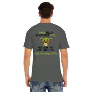 Men's Coffee First, Attitude Later – Funny Yoda-Inspired Graphic Tee!