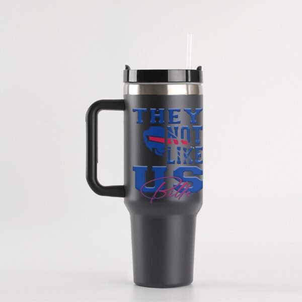 "They Not Like Us" 40 oz Buffalo Bills Tumbler with Handle – Stay Hydrated with Team Pride!