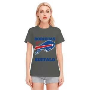 Women's ‘Boricuas for Buffalo Bills’ O-Neck Short Sleeve T-Shirt – Wear Your Team Spirit Proudly!