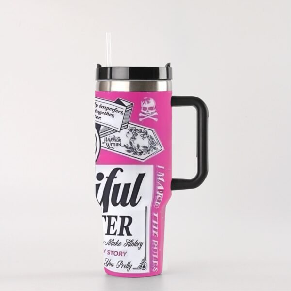 40 oz ‘Beautiful Disaster’ Stainless Steel Tumbler – Perfectly Imperfect, Just Like You!