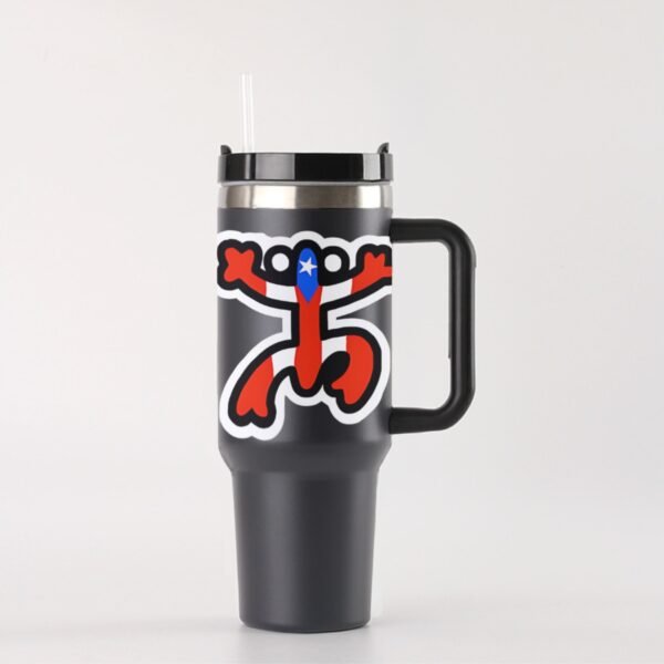 "Coquí Boricua" 40 oz Tumbler with Handle – Sip with Puerto Rican Spirit!