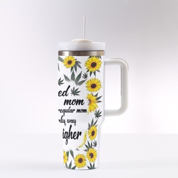 "40 oz ‘Weed Mom’ Stainless Steel Tumbler – For the Moms Who Keep It Real (and Chill)"