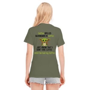 Women's Coffee First, Attitude Later – Funny Yoda-Inspired Graphic Tee!