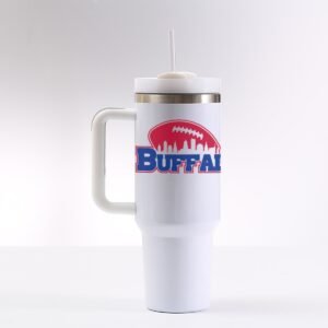 "Buffalo Football" 40 oz Tumbler with Handle – Hydrate Like a True Fan!