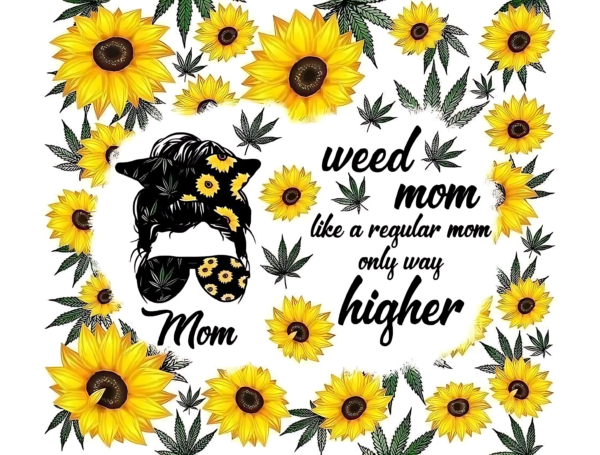 "40 oz ‘Weed Mom’ Stainless Steel Tumbler – For the Moms Who Keep It Real (and Chill)"